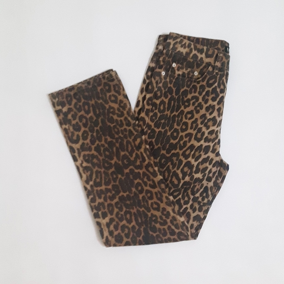 ZARA trf Leopard Print High Waisted Skinny Jeans - Picture 5 of 8